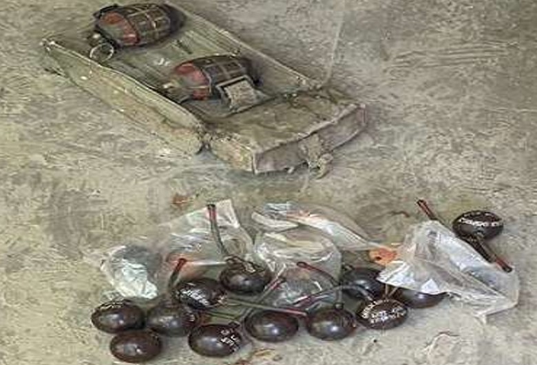 Bombs and hand grenades recovered