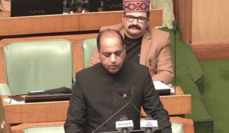 बजट भाषण के दौरान मुख्यमंत्री जयराम ठाकुर।