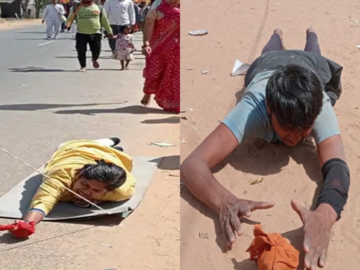 दिल्ली,हरियाणा, पंजाब सहित कई राज्यों से भक्त आए। इनमें से कई भक्तों मुराद पूरी होने पर तो कई मन्नत मांगते हुए पेट के बल दर्शन करने पहुंचे।