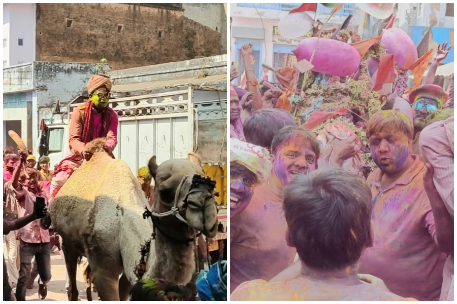 Here the procession and funeral procession are taken out together, a large number of people take