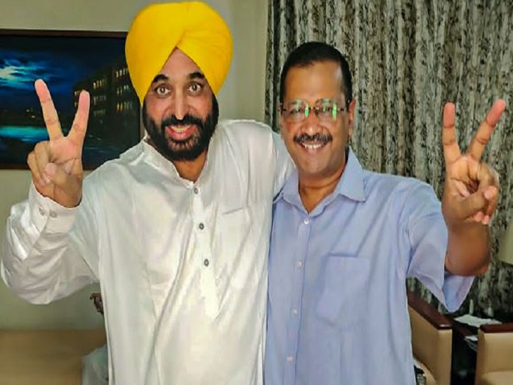 पंजाब चुनाव में अरविंद केजरीवाल और भगवंत मान की जोड़ी ने बड़ी जीत हासिल की है। - Dainik Bhaskar