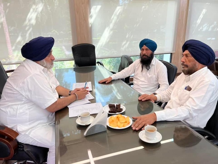 सुखबीर बादल हार के बाद पार्टी नेताओं से चंडीगढ़ में फीडबैक ले रहे हैं। - Dainik Bhaskar