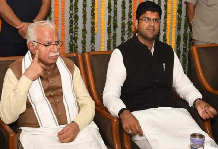 हरियाणा के मुख्यमंत्री और उपमुख्यमंत्री। (फाइल फोटो)