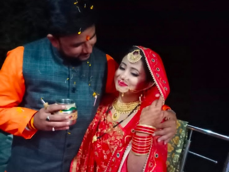 करवाचौथ पर बनाई गई वीडियो की तस्वीर।