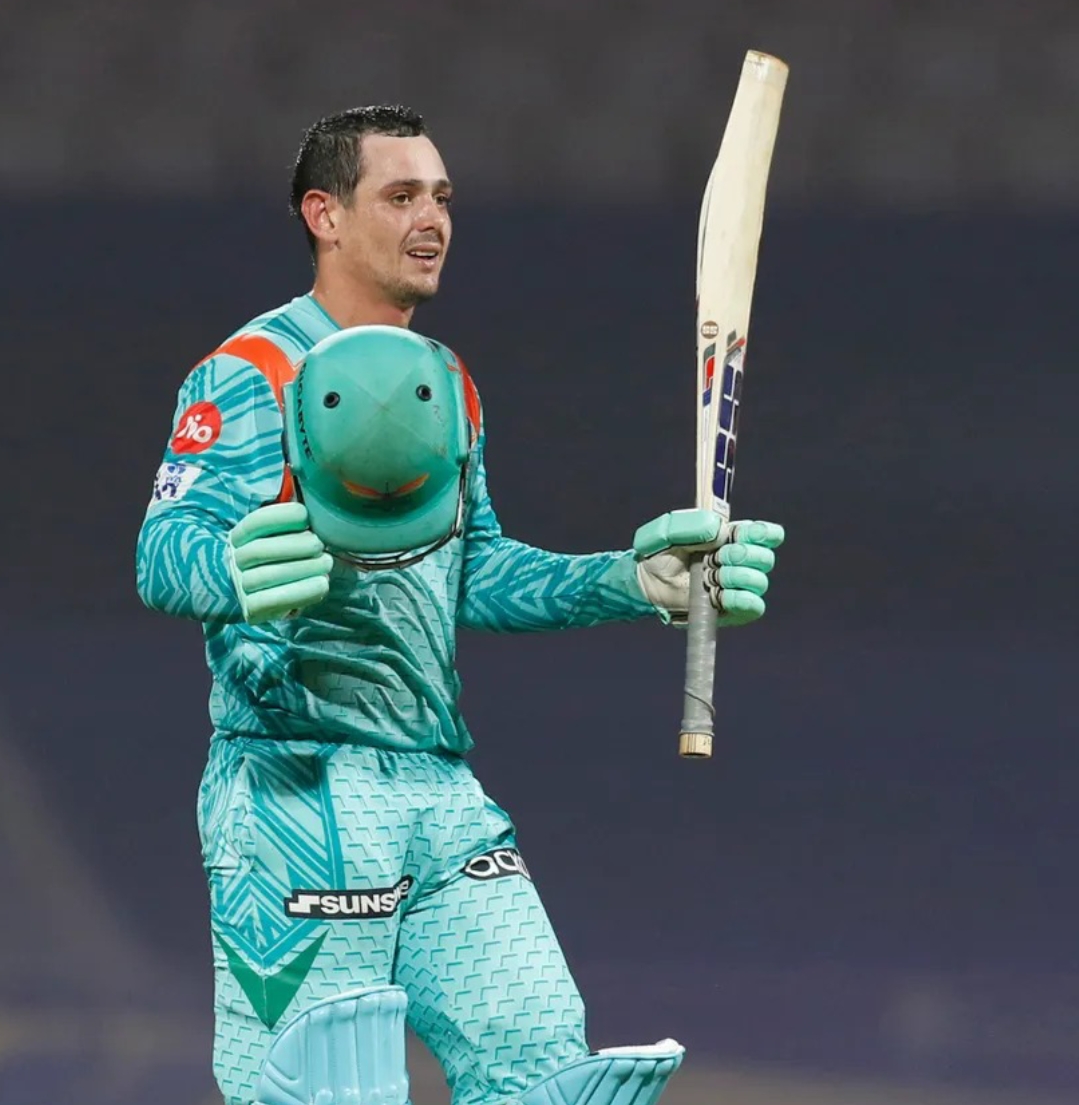 IPL 2022 में डीकॉक ने खेली शानदार पारी 70 गेंद में नाबाद 140 रन 10 चोको, 10 छक्को की मदद से।