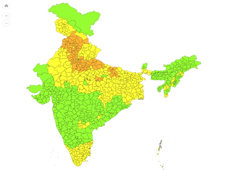 मौसम विभाग की तरफ से जारी किया गया ओरेंज अलर्ट।