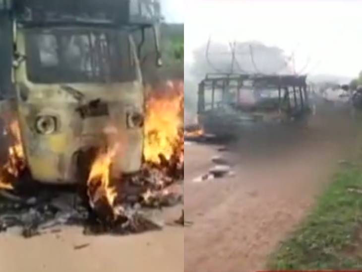 ऑटो आग की लपटों से घिर गया था। किसी तरह से 5 लोग निकलकर भागे। 3 लोग बुरी तरह से झुलस गए हैं।