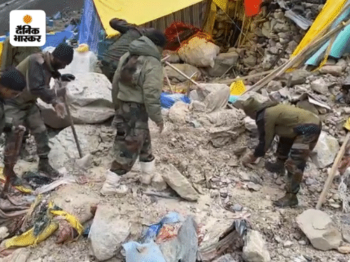 इसके बाद बेस कैंप पर हर तरफ मलबा ही नजर आया। जानकारी मिली कि कई लोग पानी के साथ बह गए हैं, कई लोग मिट्&zwnj;टी में दब गए हैं। इसके बाद सेना ने मोर्चा संभाला। रेस्क्यू दल ने सरियों-फावड़ों की मदद से मलबा हटाना शुरू किया।