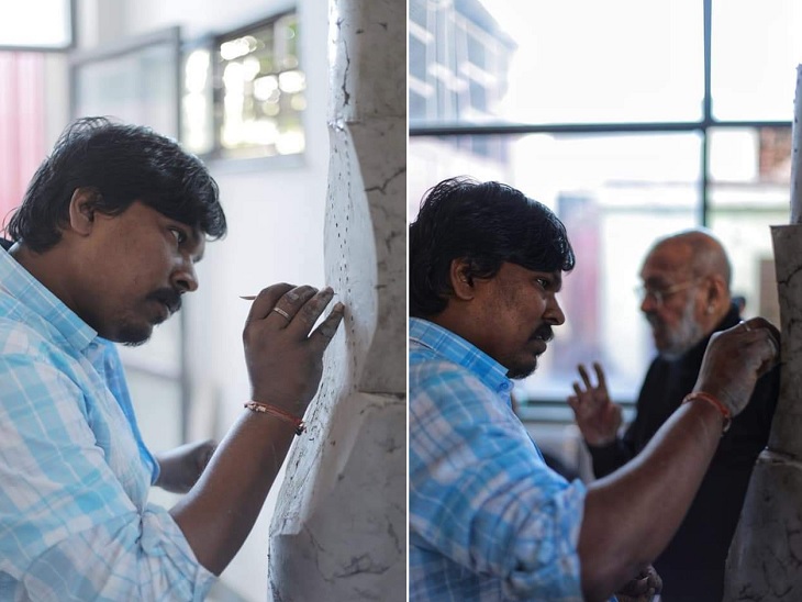 पटना के विधान सभा भवन कैंपस में तैयार 40 फीट ऊंचे शताब्दी स्मृति स्तंभ का डिजाइन अमृत प्रकाश ने ही तैयार किया है।