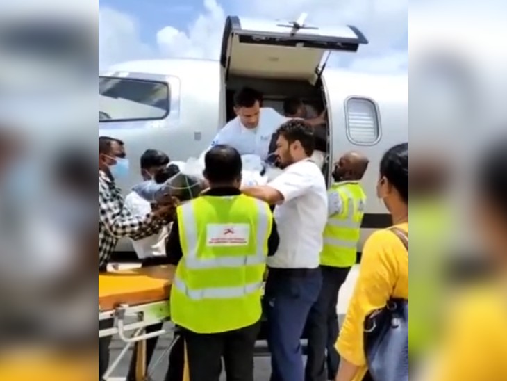 सिलेंडर ब्लास्ट में जख्मी 4 लोग हुए एयरलिफ्ट।