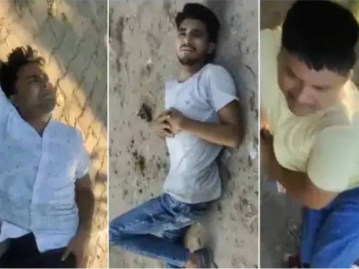 मुठभेड़ के बाद की तस्वीर में दाई तरफ कासिफ उर्फ राहत, फैसल खान और रजी अहमद खान हैं।