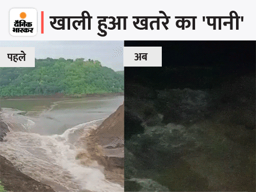 The water flow from the dam has now been reduced.