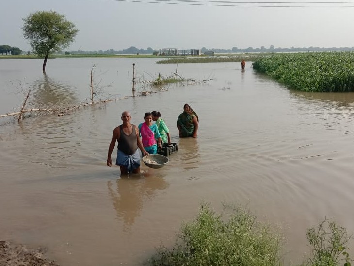 This photo is from rural Chandauli. In the villages, the police and administration team is still not able to get help in full force.