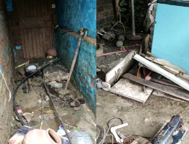 बाढ़ का पानी उतरा तो घर-गृहस्थी उजड़ी हुई मिली। इलेक्ट्रॉनिक सामान खराब हो गया। खाने-पीने का सामान भी नहीं बचा।