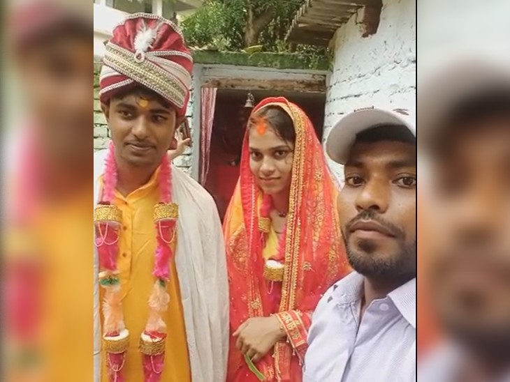 बुधवार का थाना परिसर में कराई शादी।