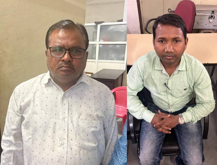 ड्राइवर ग्यासुद्दीन और कनिष्ठ यंत्री गया प्रसाद वर्मा।