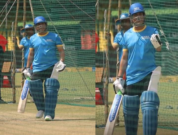 इंदौर के होलकर स्टेडियम पर नैट प्रैक्टिस के दौरान सचिन।