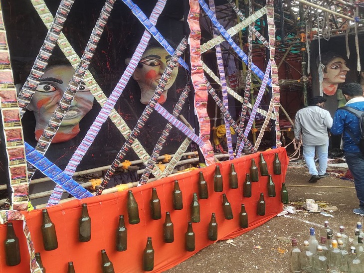 नशे के खिलाफ इस तरह तैयारी की जा रही झांकी।