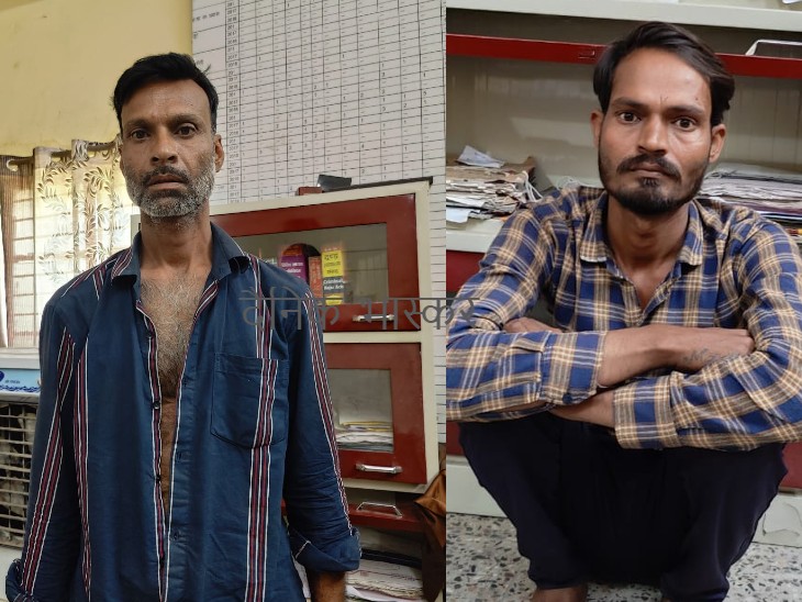 हत्या के आरोपी संजय ठाकुर और मनोज कोरी। - Dainik Bhaskar