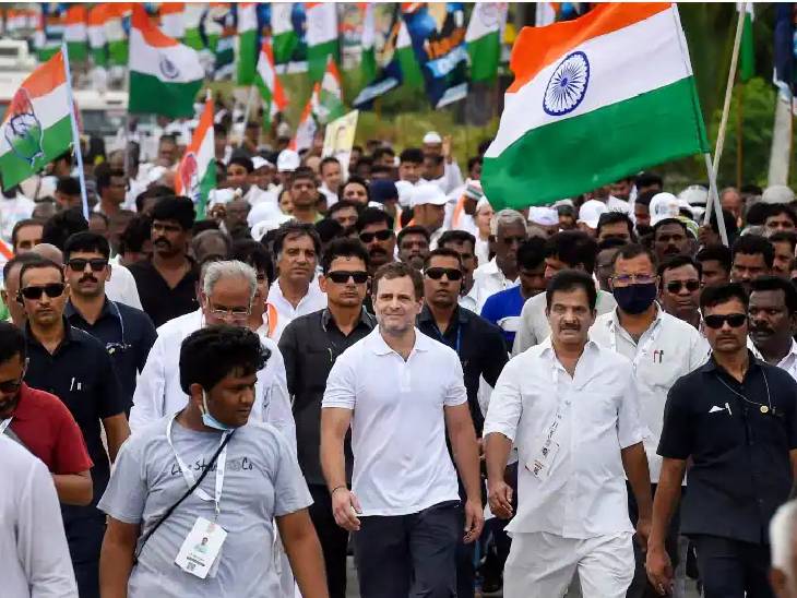 कांग्रेस राहुल गांधी के नेतृत्व में 3570 किमी लंबी भारत जोड़ो यात्रा निकाल रही है।
