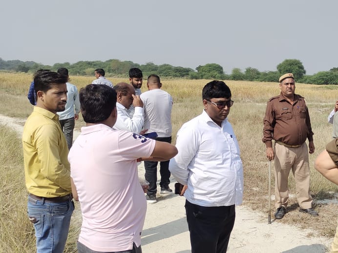 1 thousand bighas of land is being cleared by cutting the standing crop ...