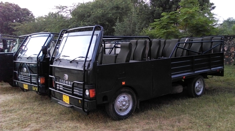 रणथम्भौर के पर्यटक वाहन।