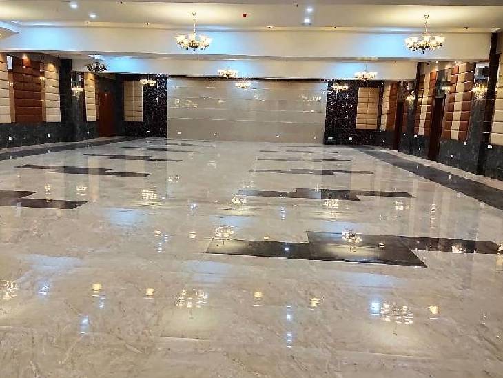 इनडोर स्पोर्ट्स कॉम्प्लेक्स में बनकर तैयार मल्टीपर्पज हॉल।