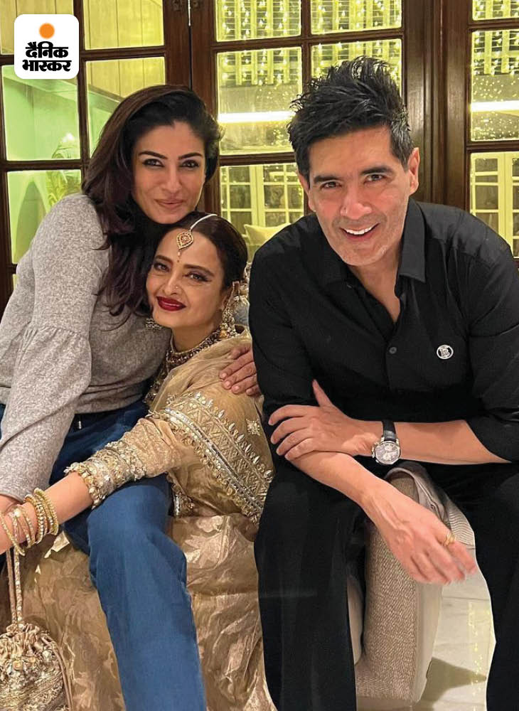 इस फोटो को रवीना टंडन ने शेयर किया है। इसमें रवीना, रेखा की गोद में बैठी नजर आ रही हैं।