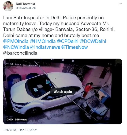 डोली ने वीडियो शेयर करते हुए पीएमओ, दिल्ली पुलिस, महिला आयोग, गृहमंत्रालय सभी को टैग किया है।