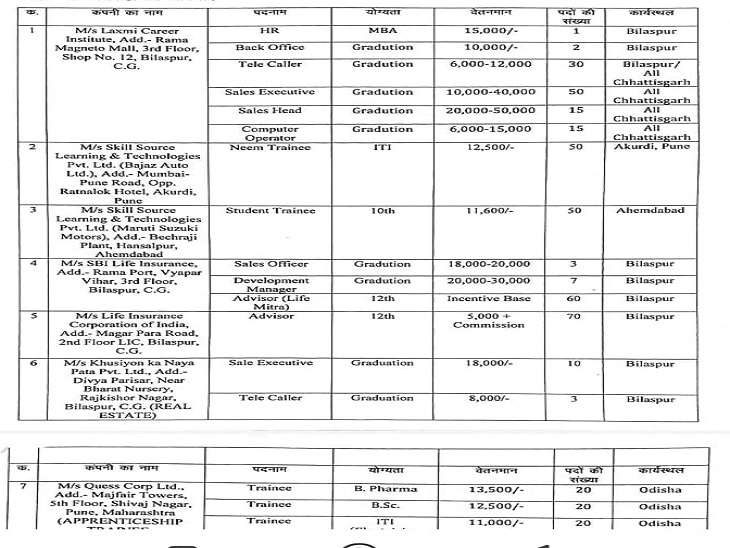 रोजगार मेले में 20 कंपनियों में नौकरी का मिलेगा अवसर।