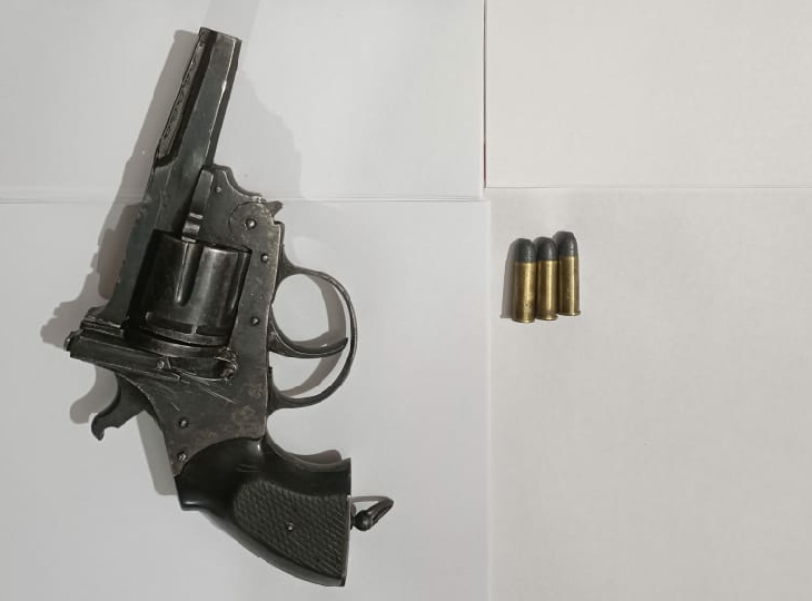 पिस्टल और गोलियां बरामद की गई।