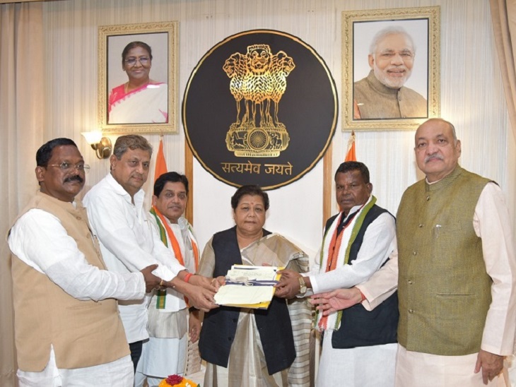 यह तस्वीर दो दिसम्बर 2022 की है। तब सरकार के पांच मंत्री विधानसभा से पारित विधेयकों को लेकर राज्यपाल से मिलने पहुंचे थे।