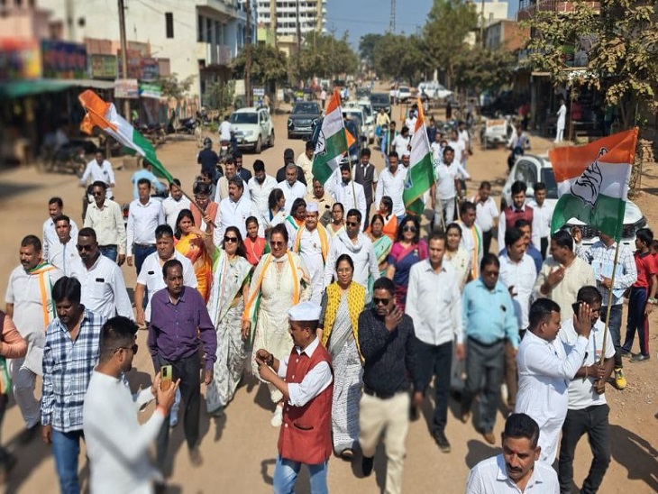 भिलाई में कांग्रेस की हाथ से हाथ जोड़ो यात्रा शुरू - Dainik Bhaskar