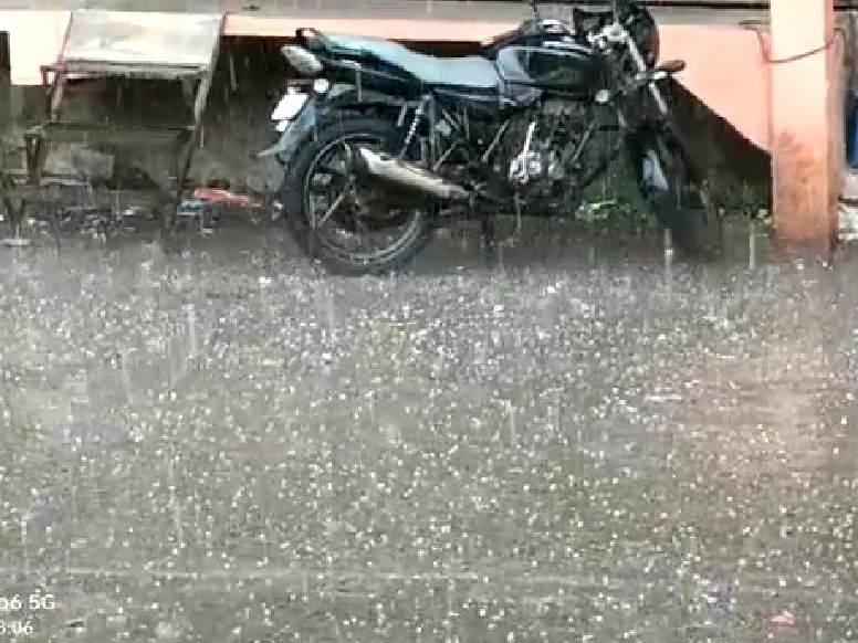 धार जिले के बदनावर में तेज बारिश के कारण सड़कों पर पानी बह निकला।