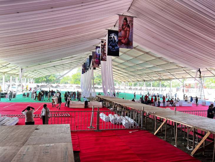 योगमित्र कार्यक्रम की तैयारियां रविवार को ही पूरी कर ली गईं।