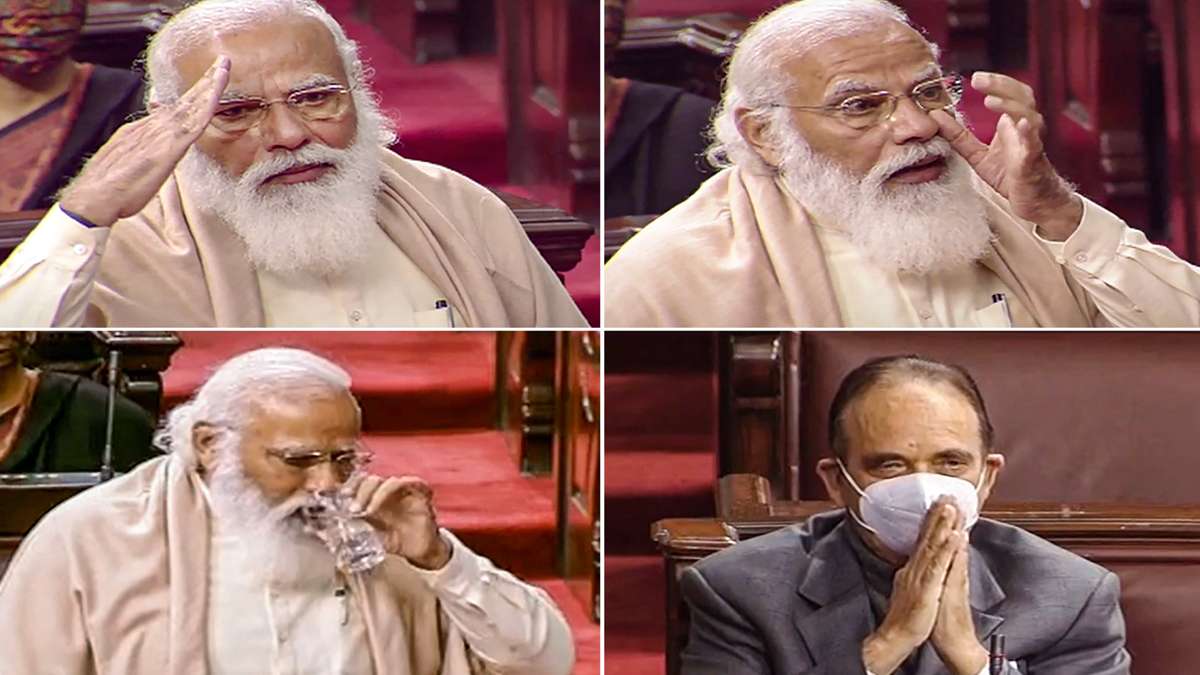 यह तस्वीर 9 फरवरी 2021 की है, जब गुलाम नबी आजाद का राज्यसभा से कार्यकाल खत्म हो रहा था। उनके विदाई भाषण में प्रधानमंत्री नरेंद्र मोदी भी भावुक हो गए थे।