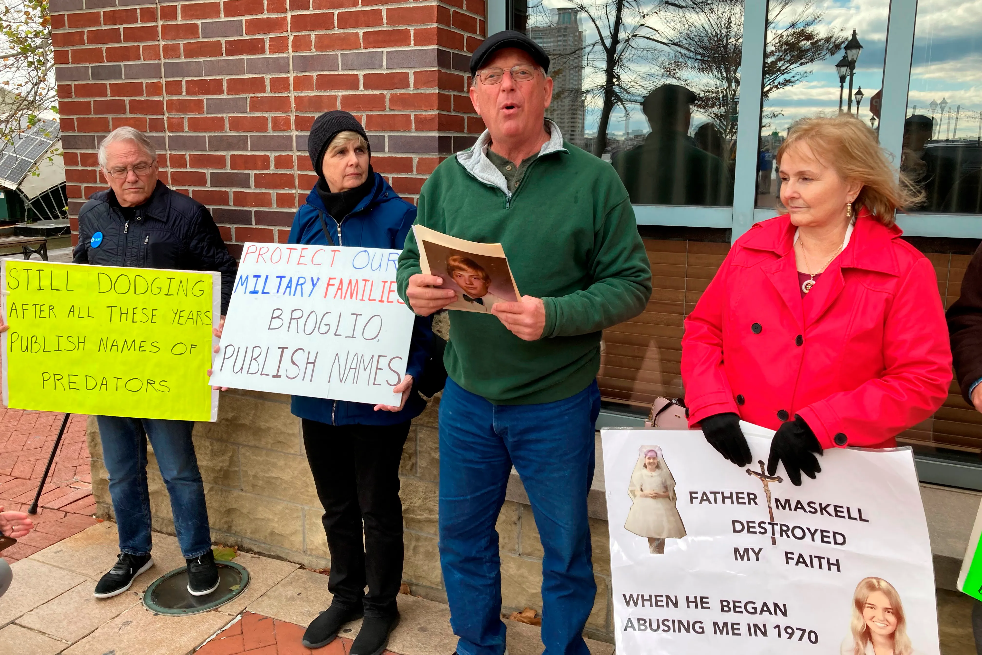 After the report came out, many people came in front of the media with posters against the crime.