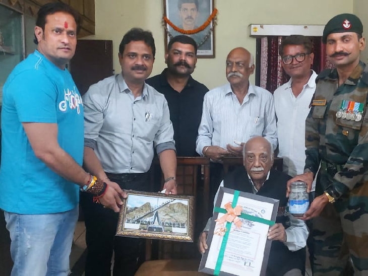 The soil of the place where Lieutenant Rajeev Pandey was martyred was ...