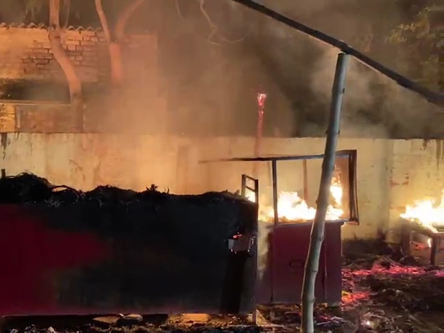 The fire brigade got the fire under control