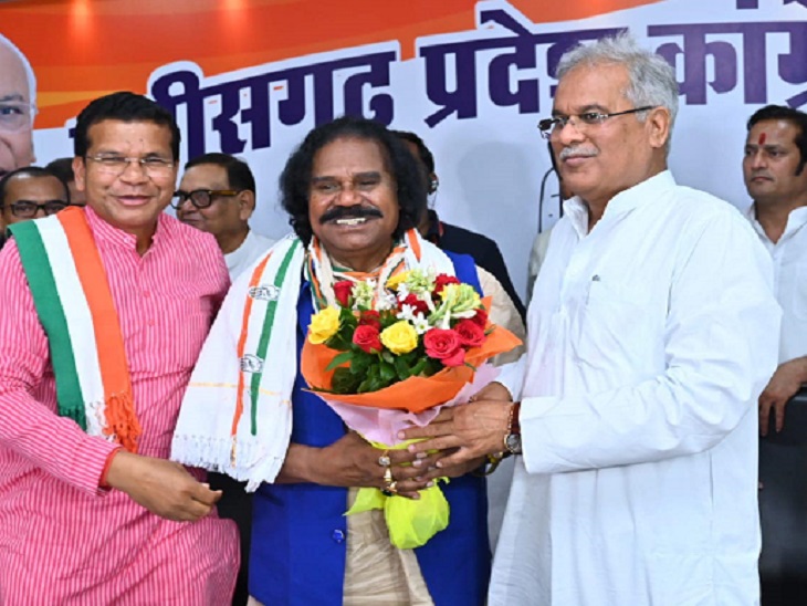 50 साल से अधिक भाजपा में काम के बाद अब कांगेस की सदस्यता ले चुके साय।