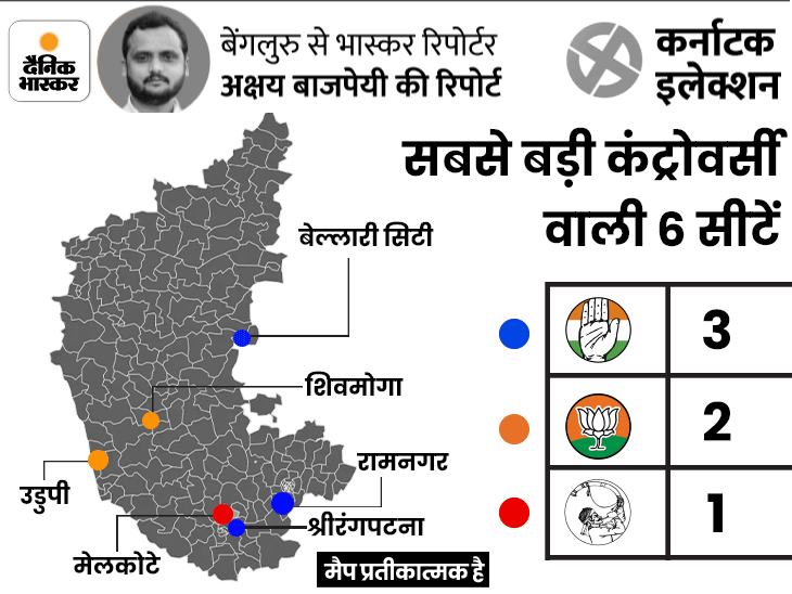 हिजाब विवाद वाले उडुपी में BJP, घोटाले से घिरे बेल्लारी में कांग्रेस