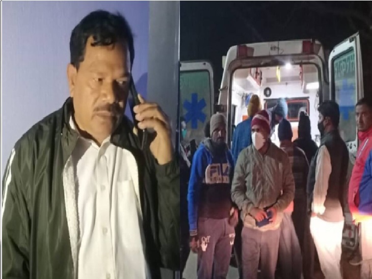 पूर्व विधायक गुरुचरण नायक फोन पर घायलों को अस्पताल ले जाती एम्बुलेंस