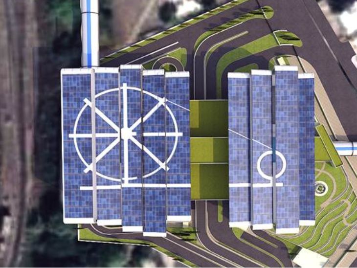 चीफ प्रोजेक्ट मैनजर अरुण कुमार सिंह बताते हैं कि शुरुआत में बिल्डिंग की छत पर चरखे की आकृति बनाने का भी प्लान था, लेकिन तकनीकी कारणों से इसे कैंसिल कर दिया गया।