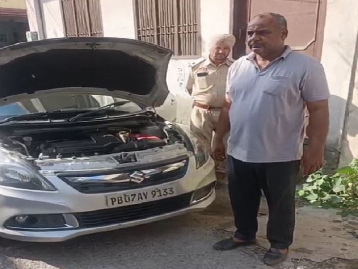 बरामद चोरी की कार और साथ में खड़ा मालिक खुशवंत सिंह
