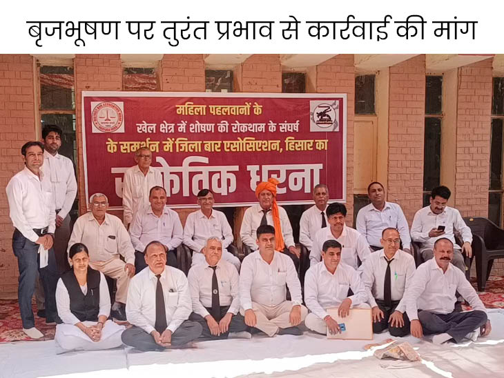 Hisar Bar Association Protest In Favour Of Wrestlers पहलवानों को