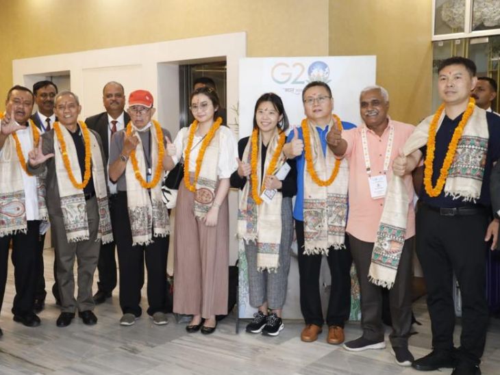 पहले दिन विदेशी प्रतिनिधियों ने बिहार म्यूजियम का भ्रमण किया।