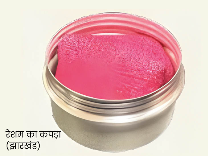 दस दानम् में छठा स्थान वस्त्रदान का है। इसके लिए झारखंड में हाथ से बुना जाने वाला टसर रेशम का कपड़ा बॉक्स में रखा गया है।