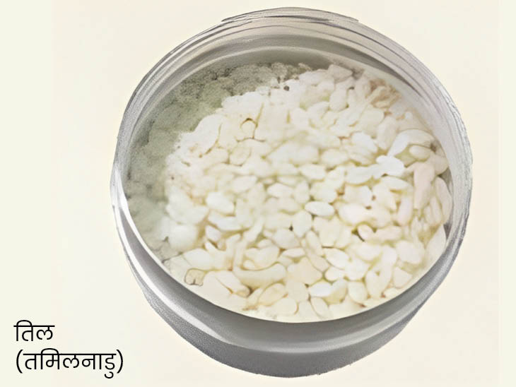 दस दानम् में तीसरे स्थान पर तिलदान आता है। इसके लिए सफेद तिल बॉक्स में रखे गए हैं। इन्हें तमिलनाडु में उगाया जाता है।