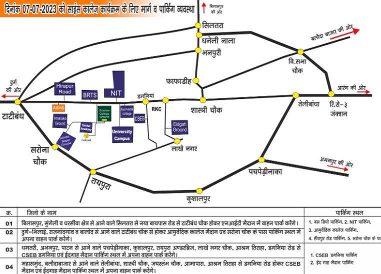 ट्रैफिक पुलिस ने बताया है कि दौरे के मद्देनजर पार्किंग व्यवस्था कैसी रहेगी।