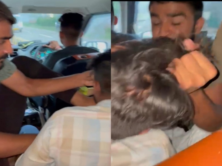 युवक से मारपीट की घटना का वीडियो कार में सवार युवक ने बनाया। जो शुक्रवार को सामने आया।